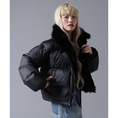 ビーバー BEAVER B omnivore/ビーオムニボー NYLON FUR STAND BLOUSON （ブラック）｜詳細画像