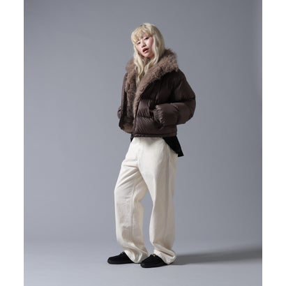 ビーバー BEAVER B omnivore/ビーオムニボー NYLON FUR STAND BLOUSON （ブラウン）｜詳細画像