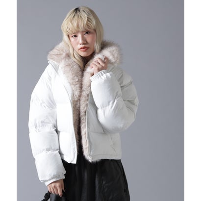 B omnivore/ビーオムニボー NYLON FUR STAND BLOUSON （ブラウン）｜詳細画像
