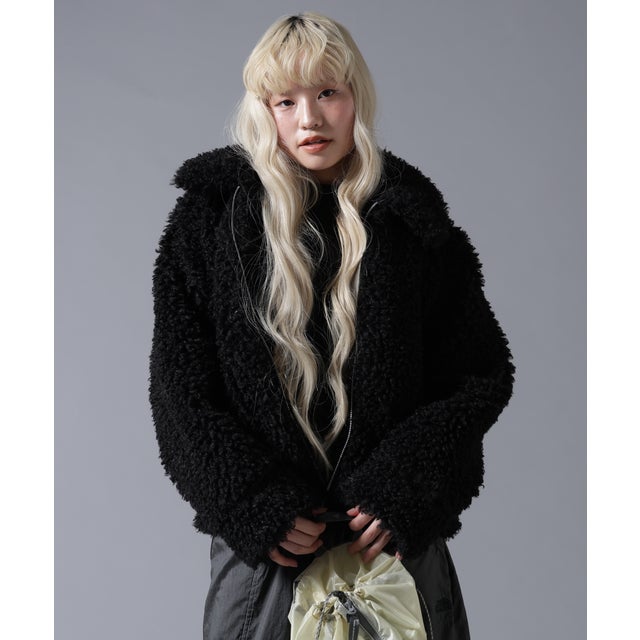 B omnivore/ビーオムニボー BOA COLLAR BLOUSON （ブラック）