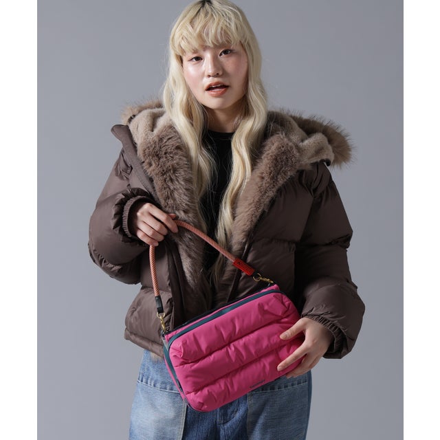 B omnivore/ビーオムニボー NYLON FUR HOOD BLOUSON （ブラウン）