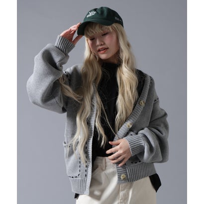 ビーバー BEAVER B omnivore/ビーオムニボー STITCH KNIT CARDIGAN （グレー）｜詳細画像