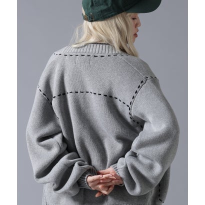 ビーバー BEAVER B omnivore/ビーオムニボー STITCH KNIT CARDIGAN （グレー）｜詳細画像