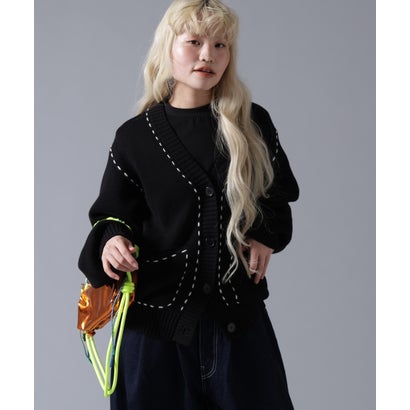 ビーバー BEAVER B omnivore/ビーオムニボー STITCH KNIT CARDIGAN （グレー）｜詳細画像