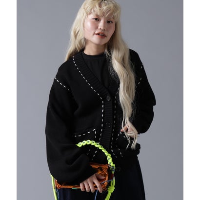 ビーバー BEAVER B omnivore/ビーオムニボー STITCH KNIT CARDIGAN （グレー）｜詳細画像