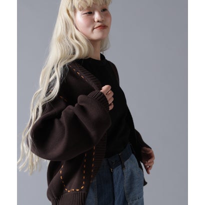 ビーバー BEAVER B omnivore/ビーオムニボー STITCH KNIT CARDIGAN （ブラック）｜詳細画像