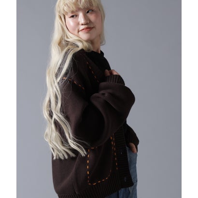 ビーバー BEAVER B omnivore/ビーオムニボー STITCH KNIT CARDIGAN （ブラック）｜詳細画像