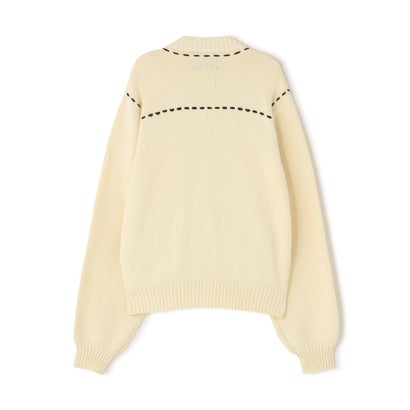 ビーバー BEAVER B omnivore/ビーオムニボー STITCH KNIT CARDIGAN （ブラウン）｜詳細画像