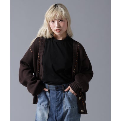 ビーバー BEAVER B omnivore/ビーオムニボー STITCH KNIT CARDIGAN （ブラウン）｜詳細画像