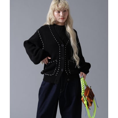 ビーバー BEAVER B omnivore/ビーオムニボー STITCH KNIT CARDIGAN （ブラウン）｜詳細画像