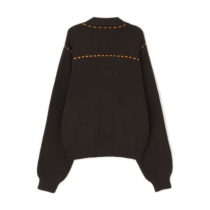 ビーバー BEAVER B omnivore/ビーオムニボー STITCH KNIT CARDIGAN （ブラウン）｜詳細画像
