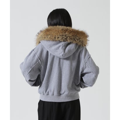 B omnivore/ビーオムニボー FUR SWEAT HOODY レディース （グレー）｜詳細画像