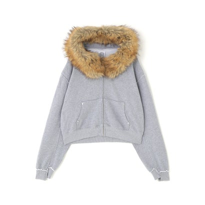 B omnivore/ビーオムニボー FUR SWEAT HOODY レディース （グレー）｜詳細画像