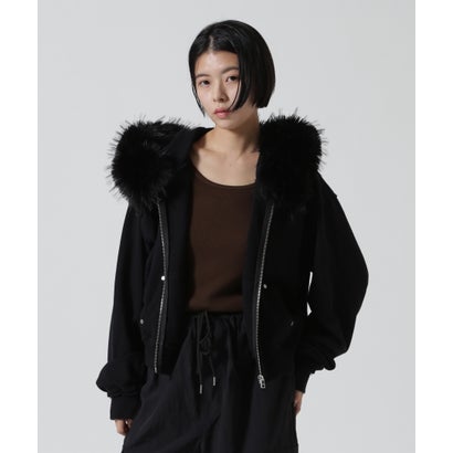 B omnivore/ビーオムニボー FUR SWEAT HOODY レディース （グレー）｜詳細画像