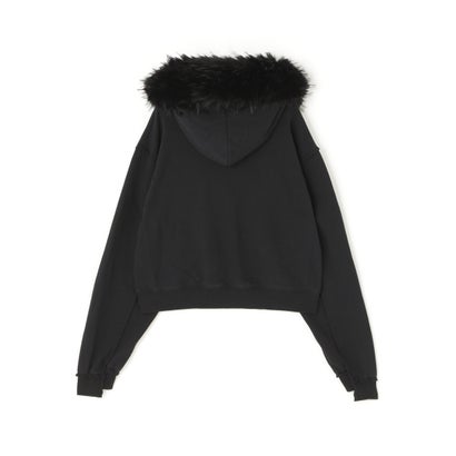 B omnivore/ビーオムニボー FUR SWEAT HOODY レディース （ブラック）｜詳細画像