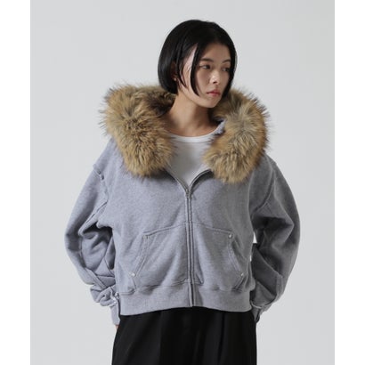 B omnivore/ビーオムニボー FUR SWEAT HOODY レディース （ブラック）｜詳細画像