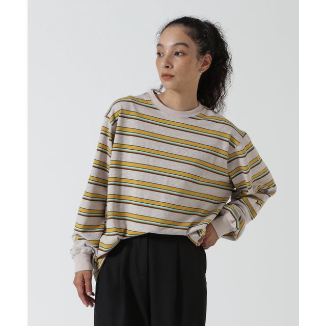 B omnivore/ビーオムニボー クラシックボーダーT （WOMEN'S） （ベージュ）