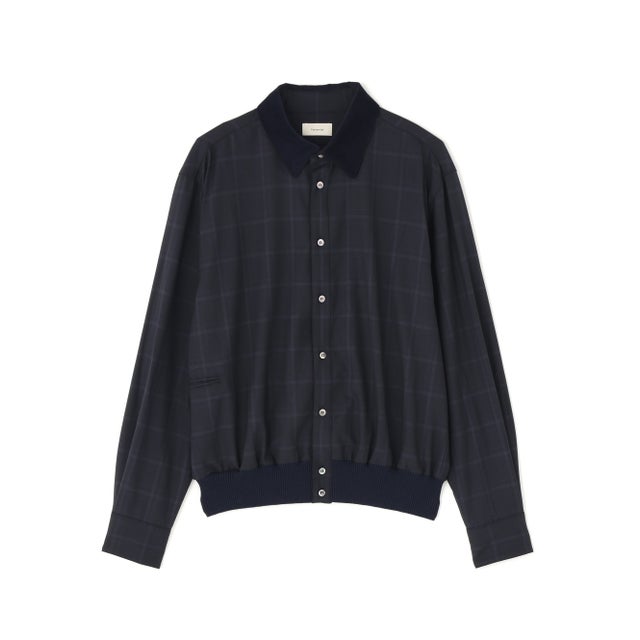 TOI／Ribbed Hem Wool Shirts （ネイビー）