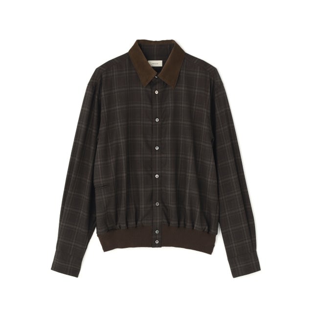 TOI／Ribbed Hem Wool Shirts （ブラウン）