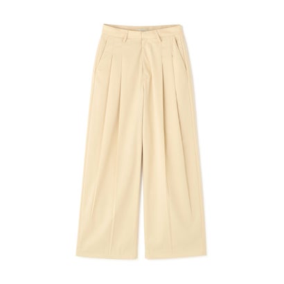 ガーデン GARDEN Toironier/トワロニエ/2TUCK WOOL WIDE TROUSERS （ブラック）｜詳細画像