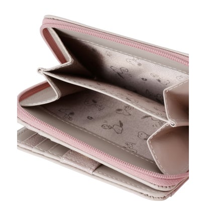 SNOOPY LEATHER COLLECTION/スヌーピーレザーコレクション/パールシリース? 二つ折財布 （ピンク）｜詳細画像
