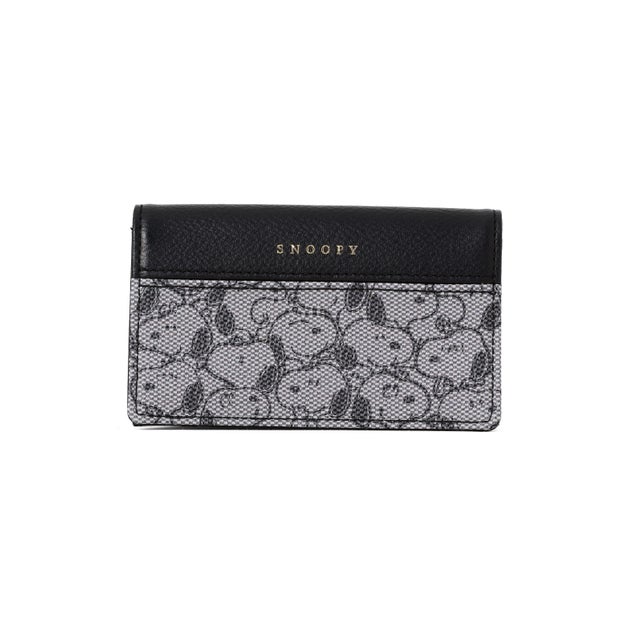 SNOOPY LEATHER COLLECTION/スヌーピーレザーコレクション/ジャガード/名刺入 （ブラック）