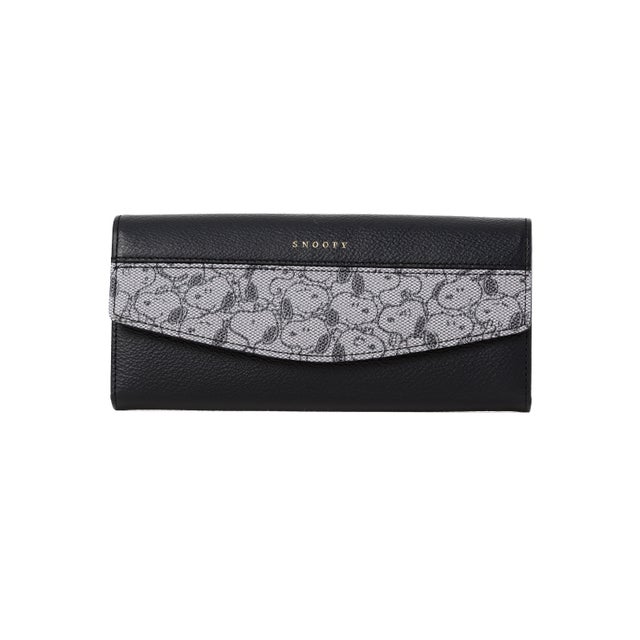 SNOOPY LEATHER COLLECTION/スヌーピーレザーコレクション/ジャガード/LF束入れ （ブラック）