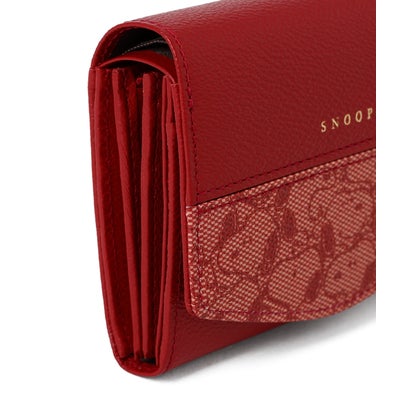 SNOOPY LEATHER COLLECTION/スヌーピーレザーコレクション/ジャガード/LF二つ折り財布 （ブラック）｜詳細画像