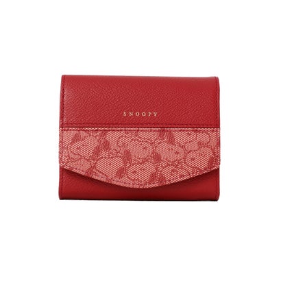 SNOOPY LEATHER COLLECTION/スヌーピーレザーコレクション/ジャガード/LF二つ折り財布 （レッド）｜詳細画像