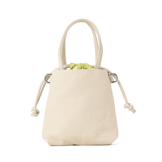 SNOOPY LEATHER COLLECTION/スヌーピーレザーコレクション/2WAY巾着ポシェット （アイボリー2）