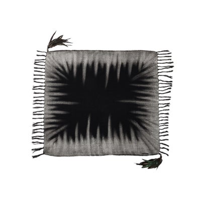 KMRii/ケムリ/DISCHARGED SALLY TWILL STOLE （ブラック）｜詳細画像