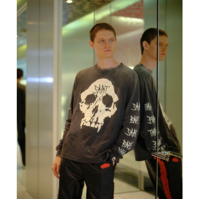 SAINT MICHAEL/セントマイケル/BAPE_LS T-SHIRT/SKULL/BLACK （ブラック）