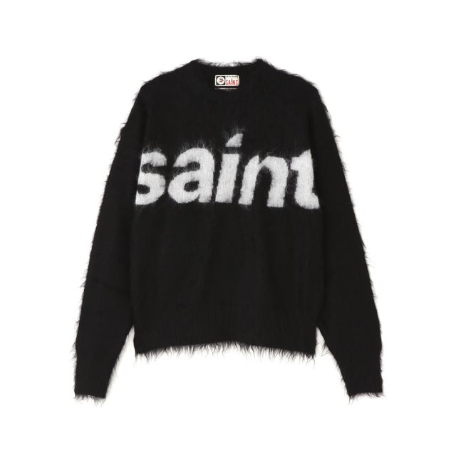SAINT MICHAEL/セントマイケル/MOHAIR CREW KNIT/SAINT/BLACK （ブラック）
