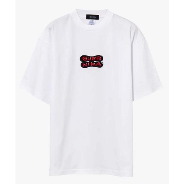 guernika/ゲルニカ/guernika Bar embroidery T-shirt （ホワイト）