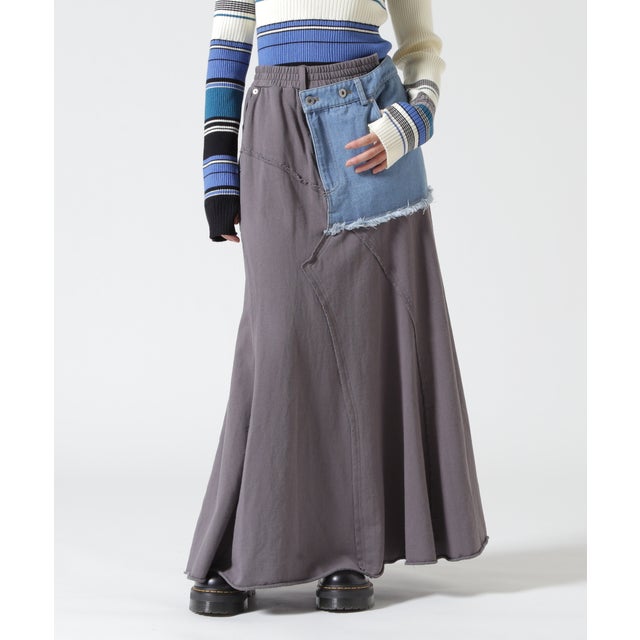 DENIM SWEAT DOCKING FLARE SK （ライトブルー3）