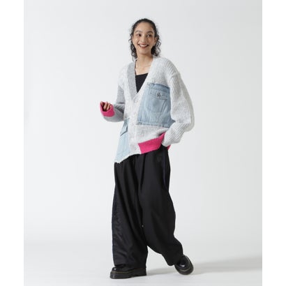 ロイヤルフラッシュ ROYAL FLASH AULA AILA/アウラアイラ/DENIM COMBINATION CARDIGAN （ブラック）｜詳細画像