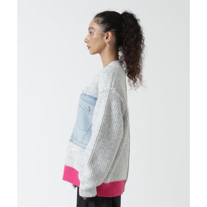 ロイヤルフラッシュ ROYAL FLASH AULA AILA/アウラアイラ/DENIM COMBINATION CARDIGAN （ブラック）｜詳細画像