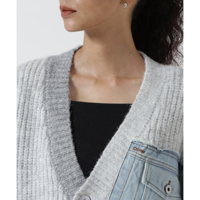 ロイヤルフラッシュ ROYAL FLASH AULA AILA/アウラアイラ/DENIM COMBINATION CARDIGAN （ブラック）｜詳細画像