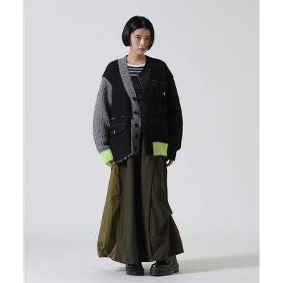 ロイヤルフラッシュ ROYAL FLASH AULA AILA/アウラアイラ/DENIM COMBINATION CARDIGAN （ブラック）｜詳細画像