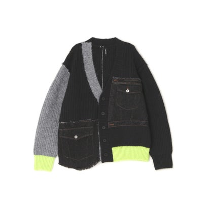 ロイヤルフラッシュ ROYAL FLASH AULA AILA/アウラアイラ/DENIM COMBINATION CARDIGAN （ブラック）｜詳細画像