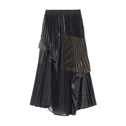 ロイヤルフラッシュ ROYAL FLASH UN3D./アンスリード/PATCHWORK PLEATS SKIRT （ブラック）｜詳細画像