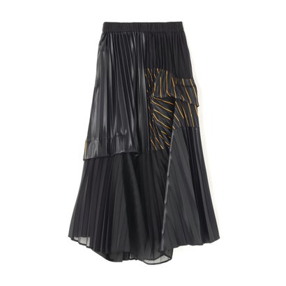 ロイヤルフラッシュ ROYAL FLASH UN3D./アンスリード/PATCHWORK PLEATS SKIRT （ブラック）｜詳細画像
