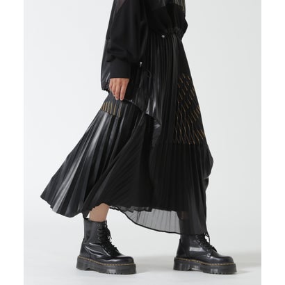 ロイヤルフラッシュ ROYAL FLASH UN3D./アンスリード/PATCHWORK PLEATS SKIRT （ブラック）｜詳細画像