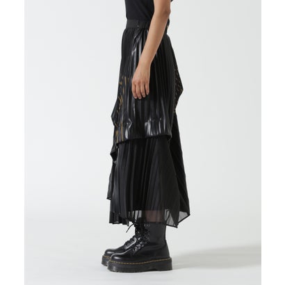 ロイヤルフラッシュ ROYAL FLASH UN3D./アンスリード/PATCHWORK PLEATS SKIRT （ブラック）｜詳細画像