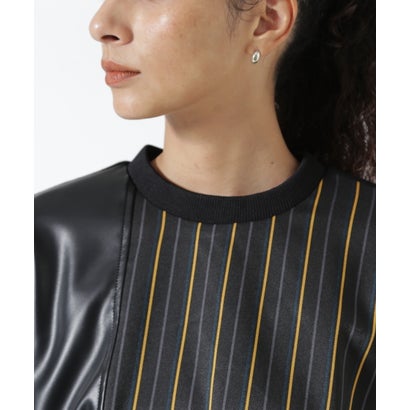 ロイヤルフラッシュ ROYAL FLASH UN3D./アンスリード/LEATHER PATCHWORK TOP （ブラック）｜詳細画像