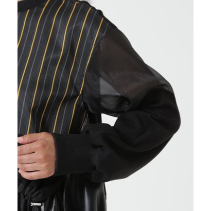 ロイヤルフラッシュ ROYAL FLASH UN3D./アンスリード/LEATHER PATCHWORK TOP （ブラック）｜詳細画像