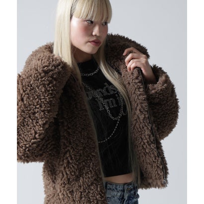 FR(13)NDS/フレンズ/WOMEN BOA COLLAR BLOUSON （ブラウン）｜詳細画像