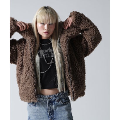 FR(13)NDS/フレンズ/WOMEN BOA COLLAR BLOUSON （ブラウン）｜詳細画像