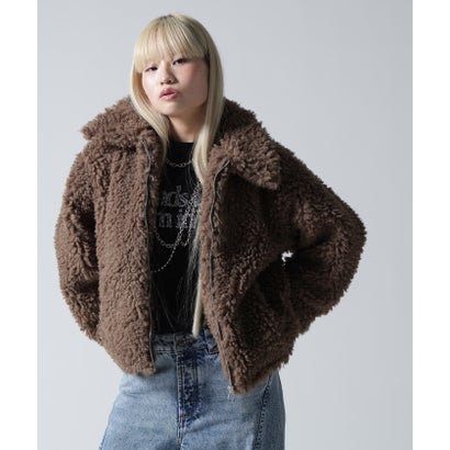 FR(13)NDS/フレンズ/WOMEN BOA COLLAR BLOUSON （ブラウン）｜詳細画像