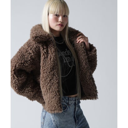 FR(13)NDS/フレンズ/WOMEN BOA COLLAR BLOUSON （ブラウン）｜詳細画像